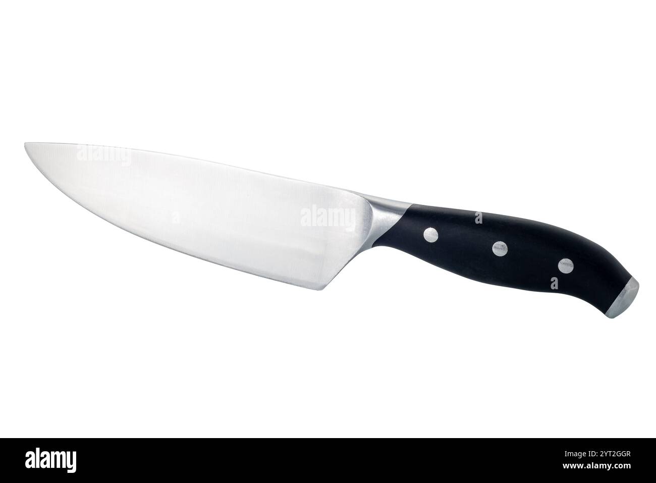 Coltello da cucina o coltello da cuoco isolato su bianco con percorso di ritaglio incluso Foto Stock