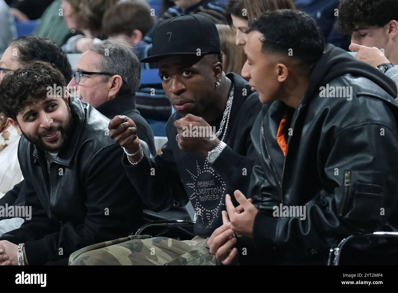 Vinícius Jr durante la Turkish Airlines EuroLeague tra Real Madrid e Fenerbahce Istanbul al WiZinkCenter il 5 dicembre 2024 a Madrid in Spagna Foto Stock