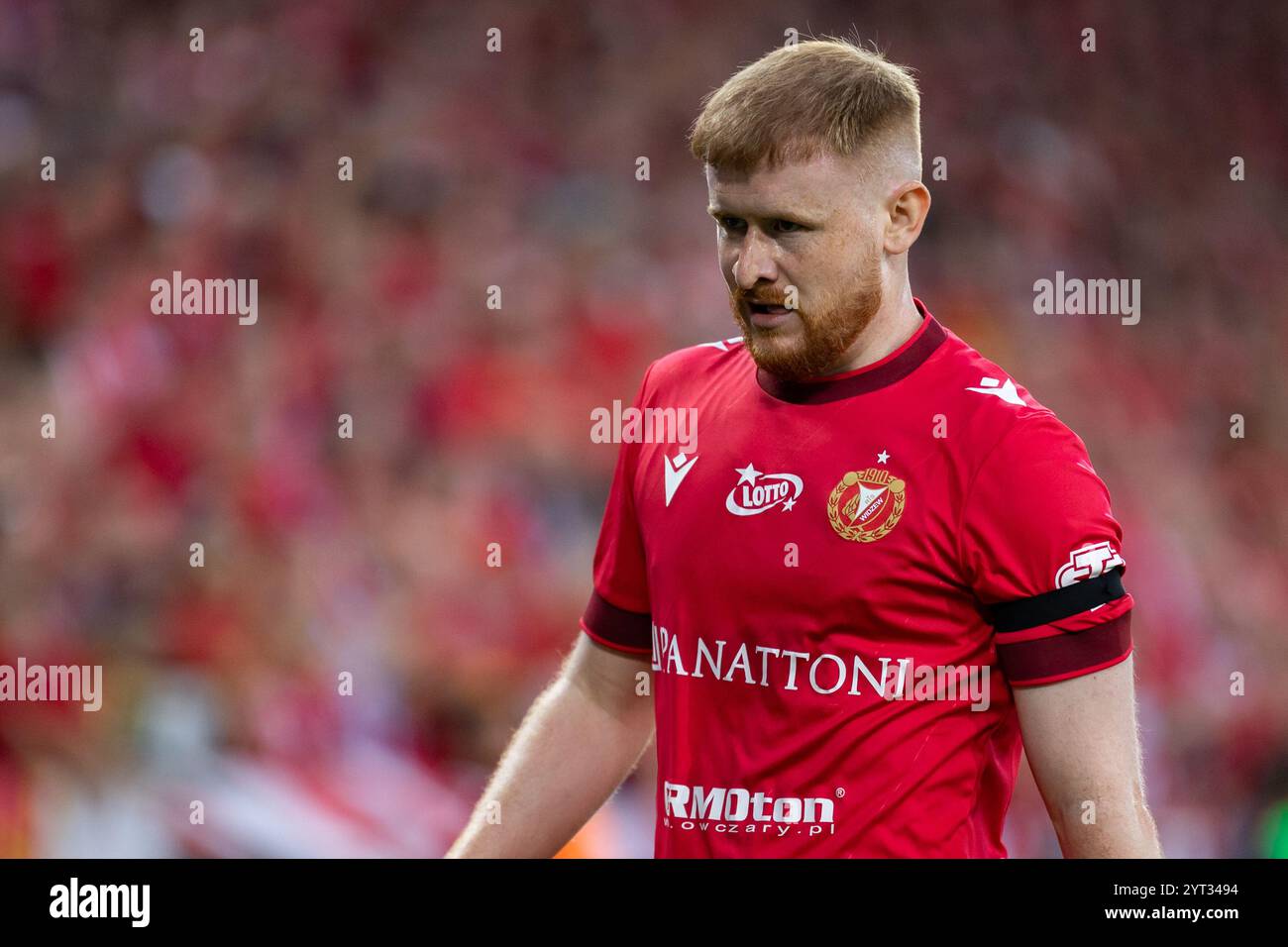 Sebastian Kerk di Widzew visto durante la partita polacca di PKO Ekstraklasa League tra Widzew Lodz e Radomiak Radom allo stadio municipale di Widzew Lodz. Punteggio finale; Widzew Lodz 3:2 Radomiak Radom. Foto Stock