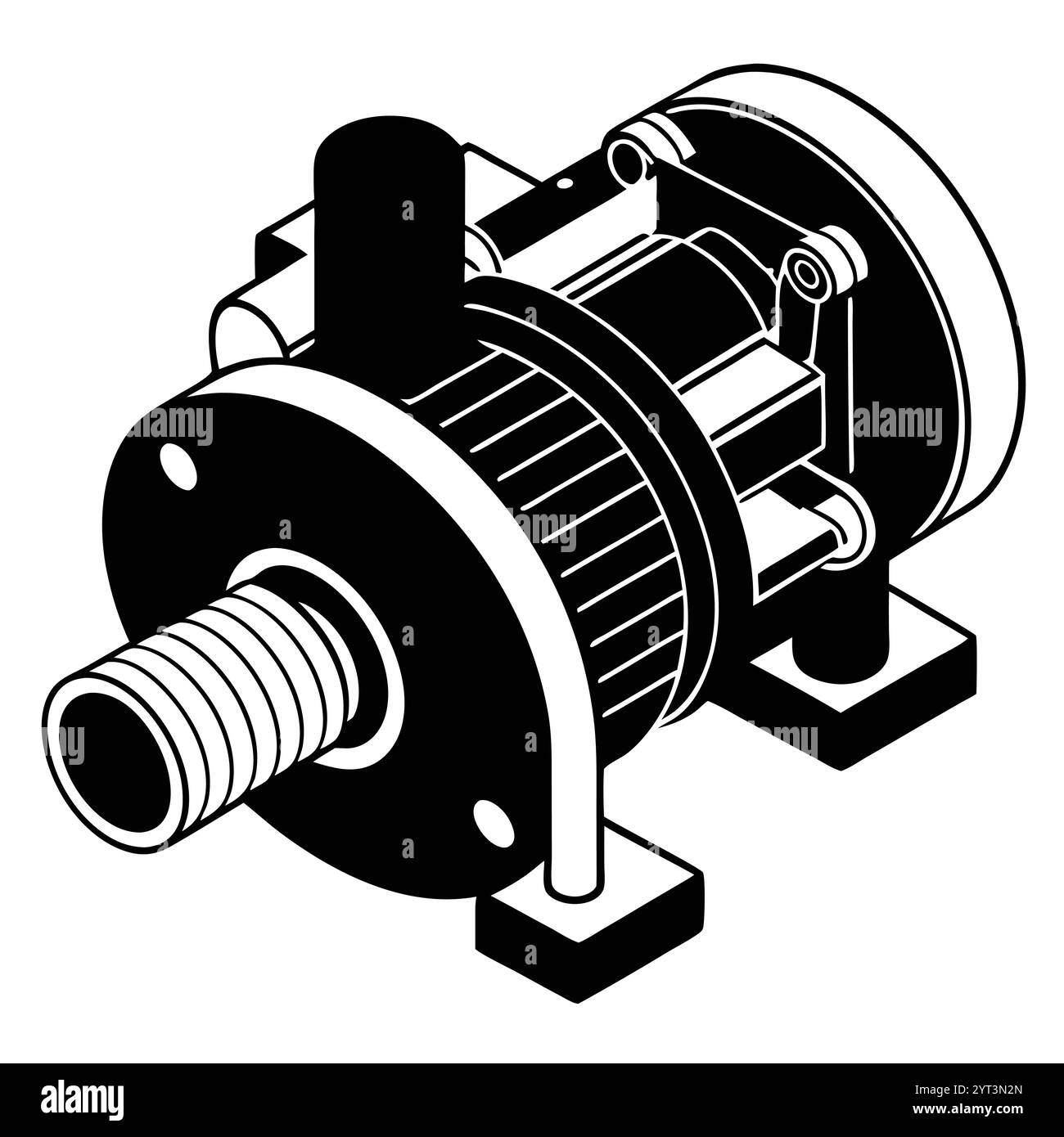 Pala a turbina industriale per pompa dell'acqua progettazione di illustrazioni vettoriali di ingegneria meccanica Illustrazione Vettoriale