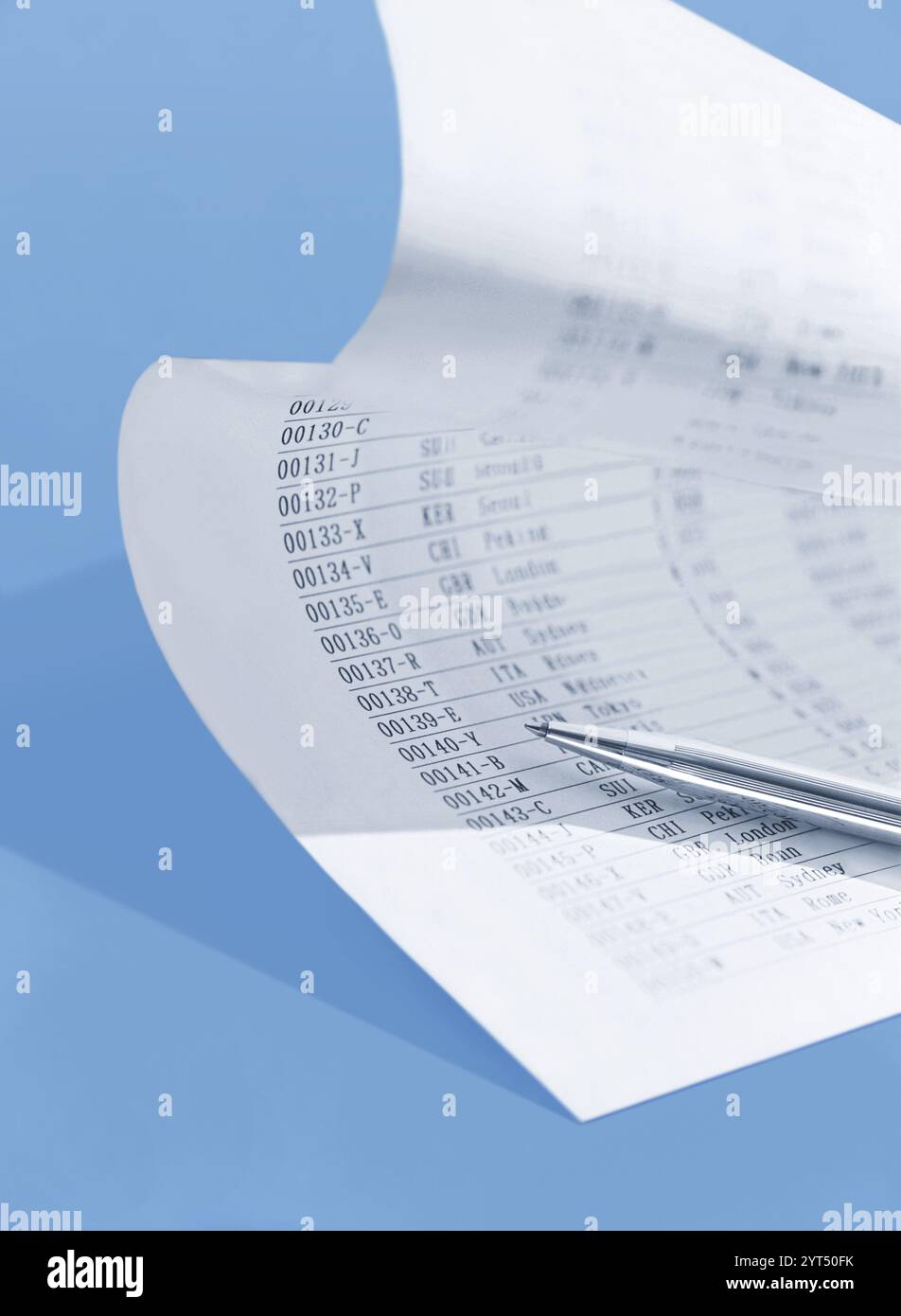 Dati e biros Foto Stock