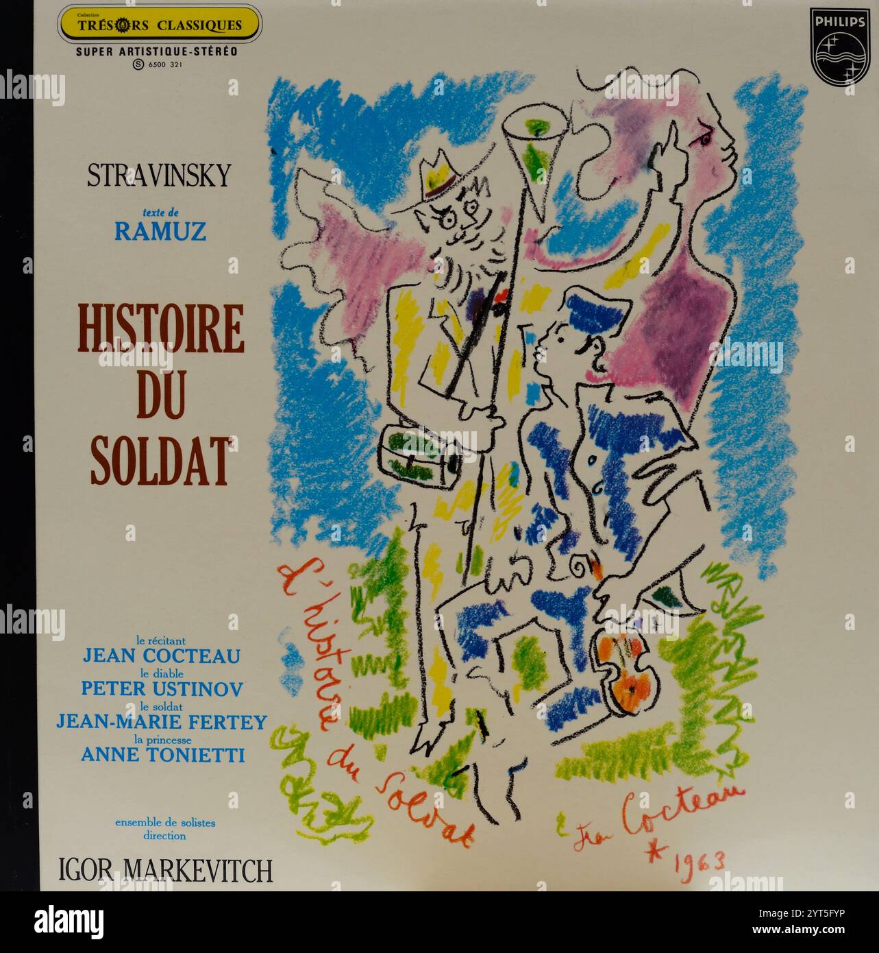 Copertina in vinile vintage. Igor Stravinsky, il racconto del soldato, direttore Igor Markevitch, 1963 Foto Stock