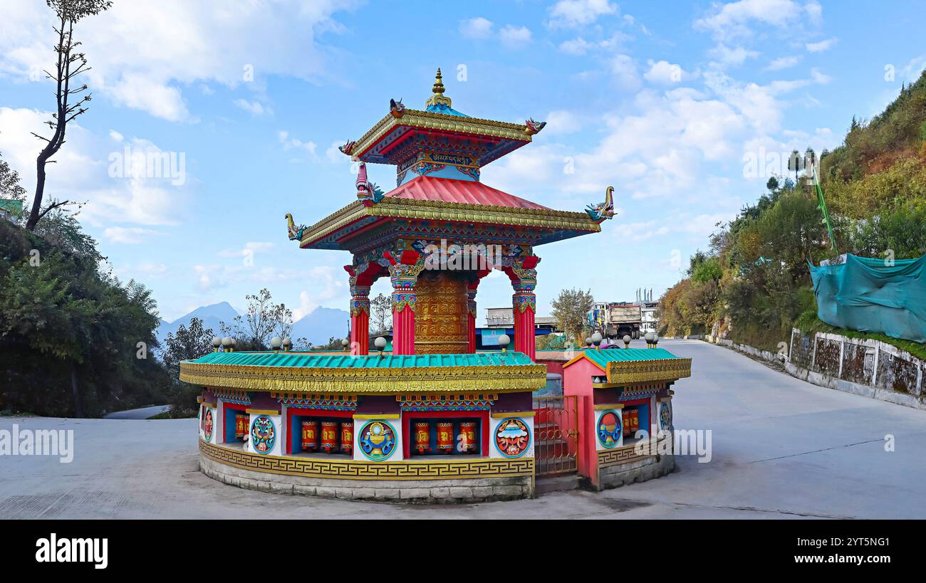 Veduta del Monastery Circle di Tawang, Tawang, Arunachal Pradesh, India. Foto Stock