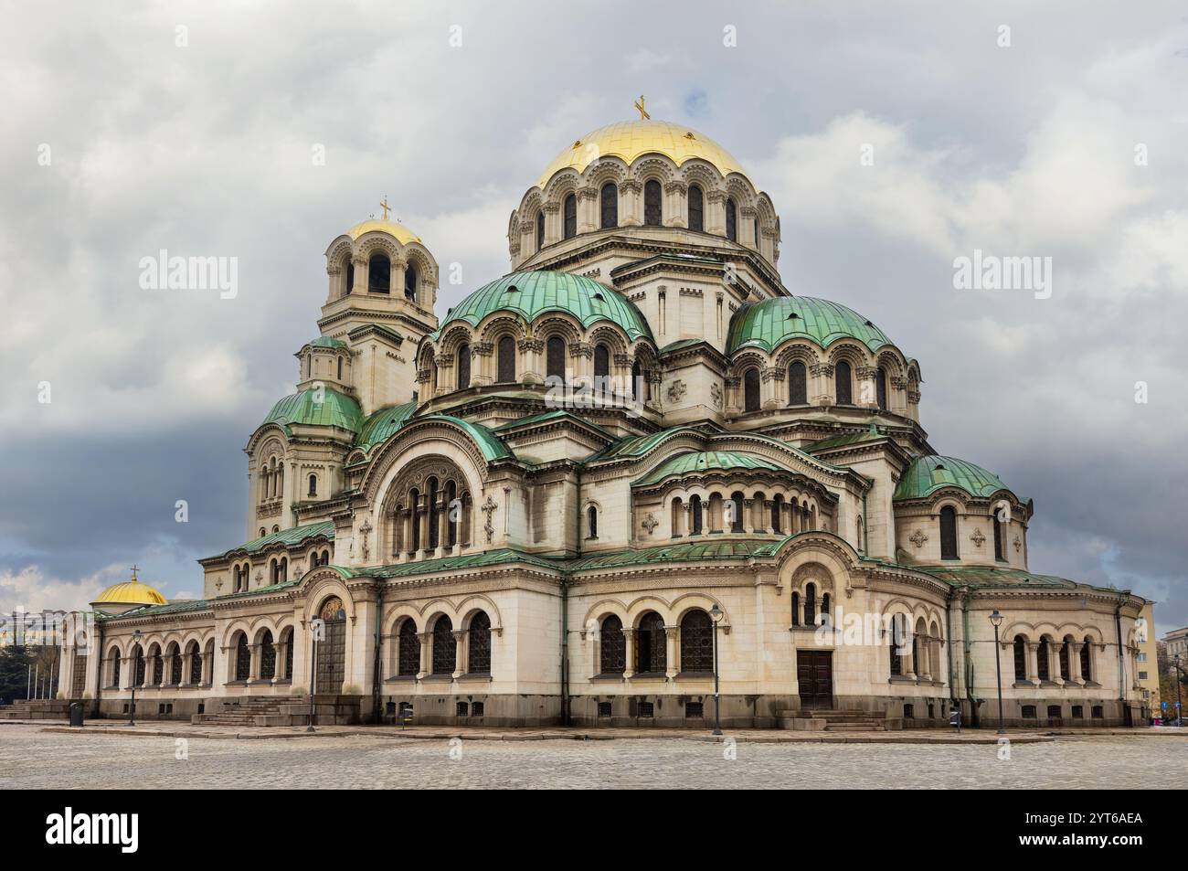 Splendida vista su st. Cattedrale Alexander Nevsky a Sofia, Bulgaria Foto Stock