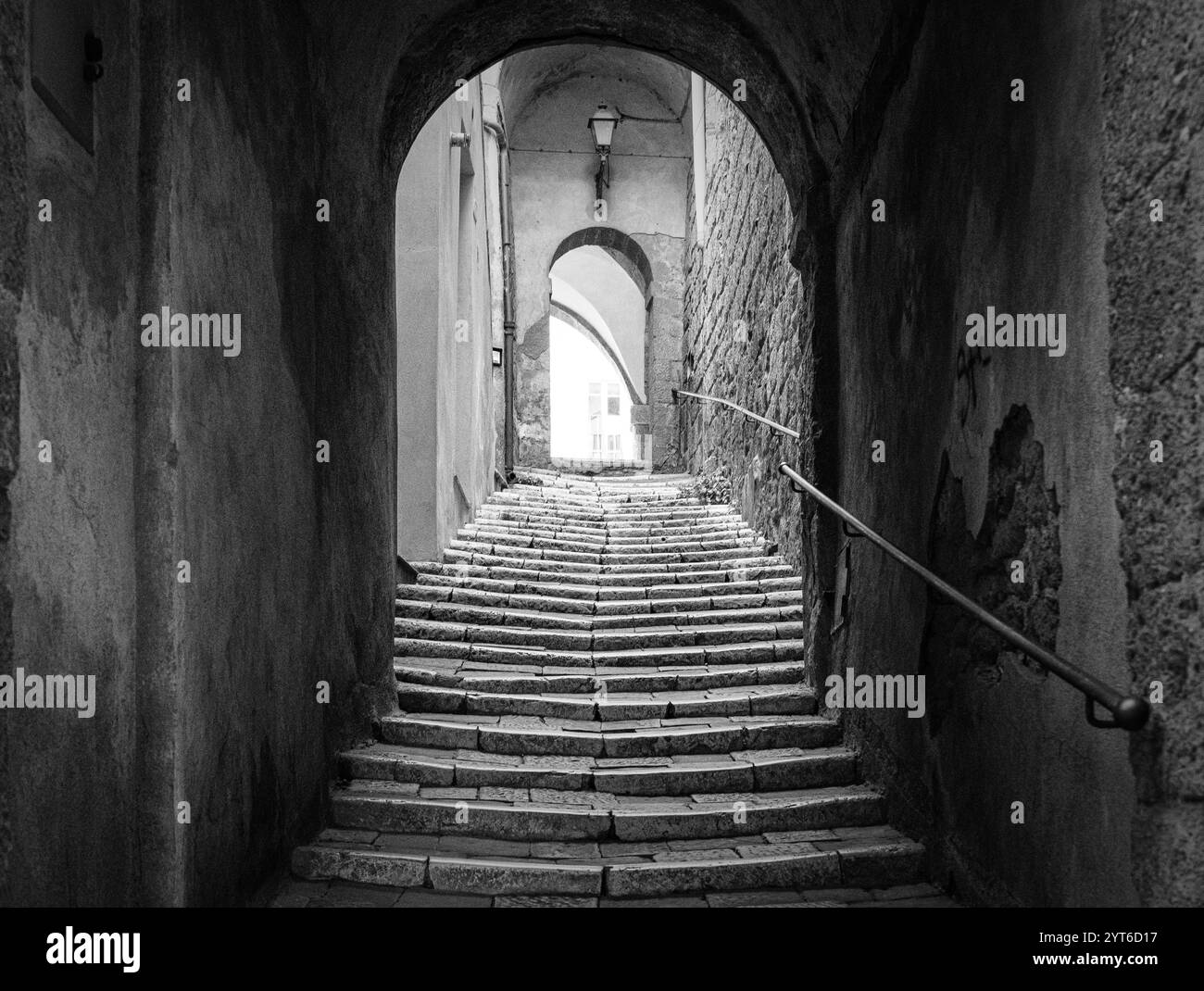 Una scala a Pitigliano, Toscana, Italia Foto Stock