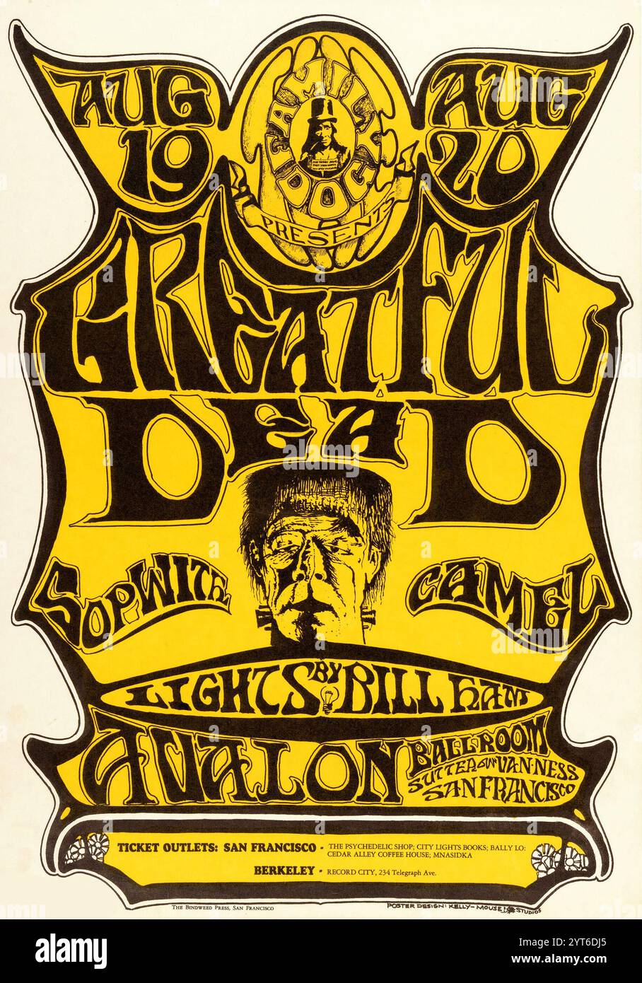 Grateful Dead 'Frankenstein', Sopwith Camel - 1966 Avalon Ballroom, San Francisco, poster dei concerti Foto Stock
