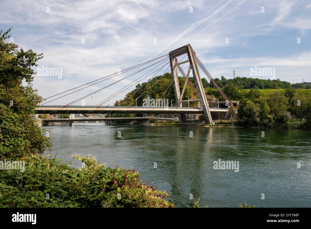 Ponte sul Reno a Sciaffusa in Svizzera Foto Stock