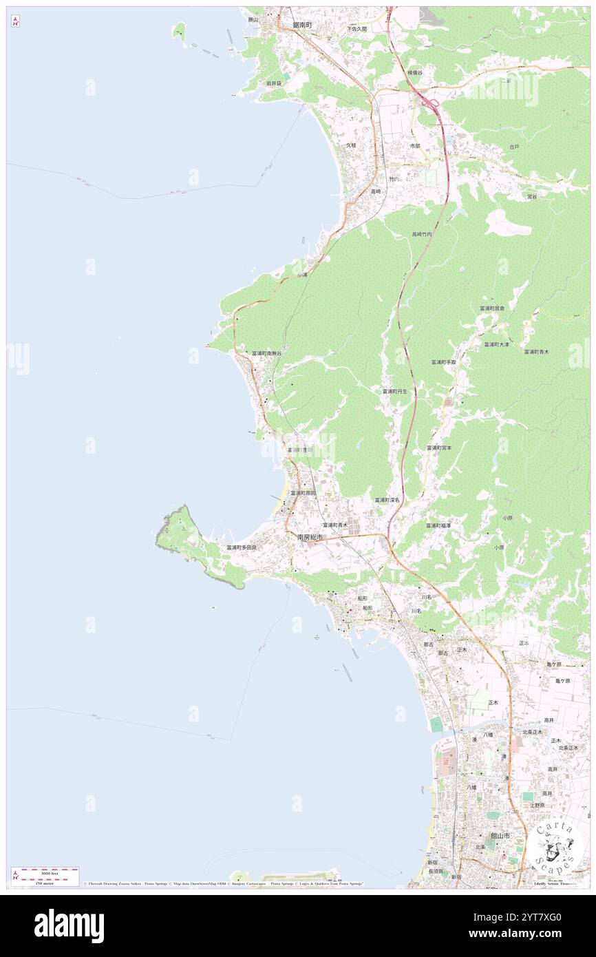 Tomiuracho-toyo'oka, Minamib's Shi, JP, Giappone, Chiba, N 35 3' 4'', N 139 50' 6'', mappa, Cartascapes Mappa pubblicata nel 2024. Esplora Cartascapes, una mappa che rivela i diversi paesaggi, culture ed ecosistemi della Terra. Viaggia attraverso il tempo e lo spazio, scoprendo l'interconnessione del passato, del presente e del futuro del nostro pianeta. Foto Stock