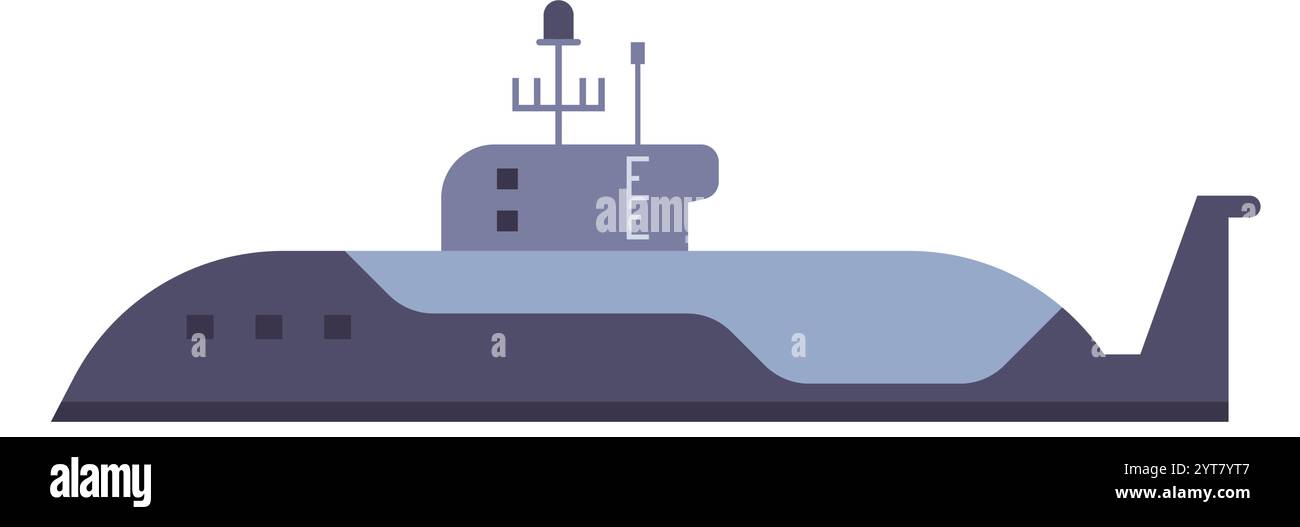 Sottomarino moderno che naviga nelle profondità dell'oceano, mostrando la sua tecnologia avanzata e le sue capacità militari, rappresentando la difesa navale e sott'acqua Illustrazione Vettoriale