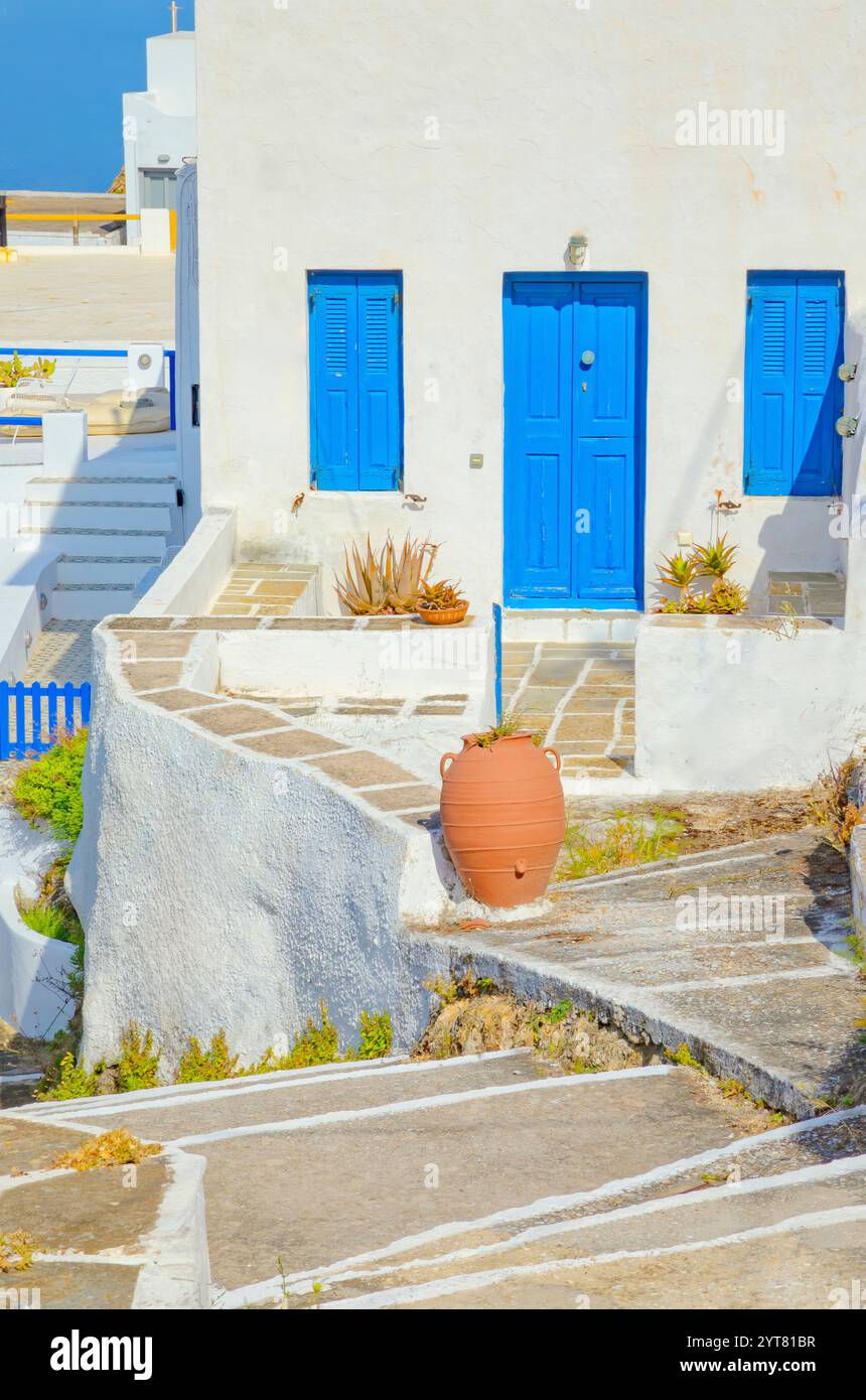 Casa tradizionale, Chora, isola di Serifos, isole Cicladi, Grecia Foto Stock