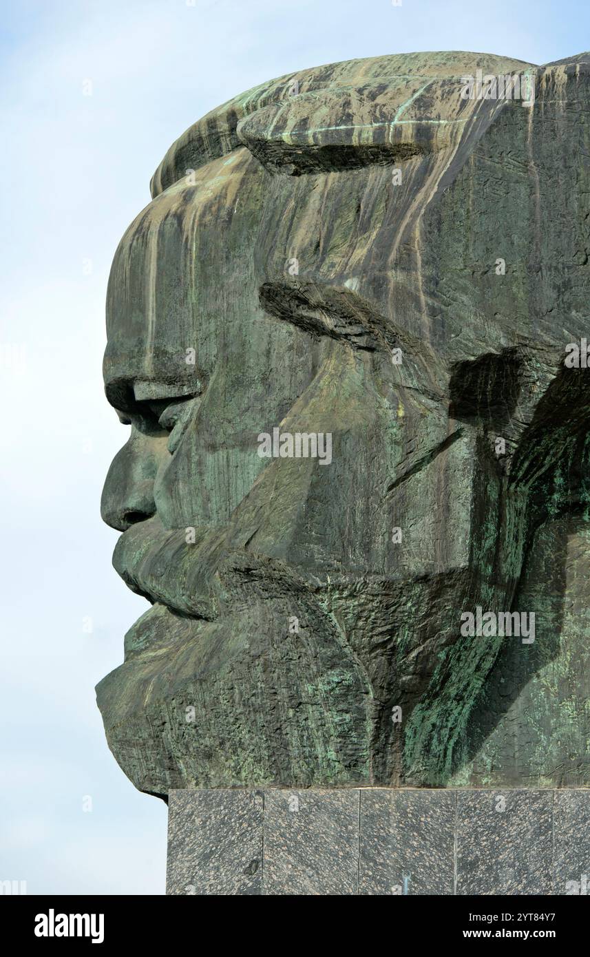 Karl Marx Monument, scultore Lew Kerbel, Chemnitz, Sassonia, Germania Foto Stock