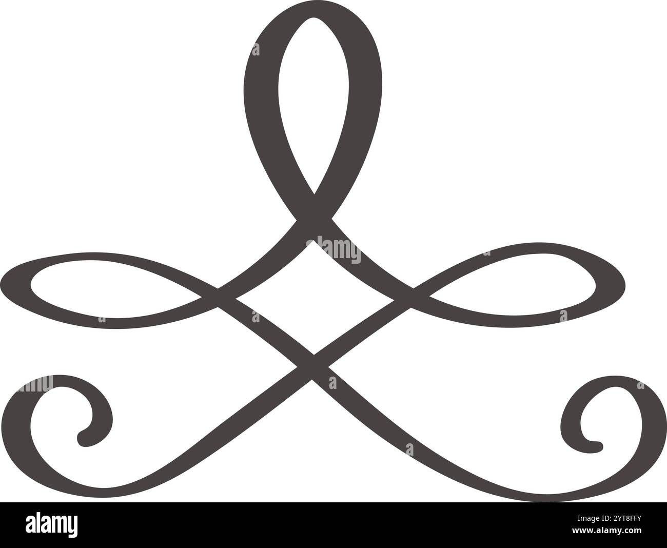 Il design classico e fiorente offre un tocco elegante, migliorando l'aspetto visivo con le sue curve intricate e i loop simmetrici, creando un senso di Illustrazione Vettoriale