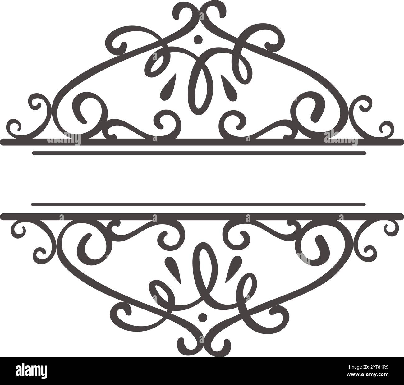 Le raffinate decorazioni floreali creano una cornice decorativa perfetta per aggiungere un tocco di raffinatezza a testi, titoli, inviti o altri design Illustrazione Vettoriale