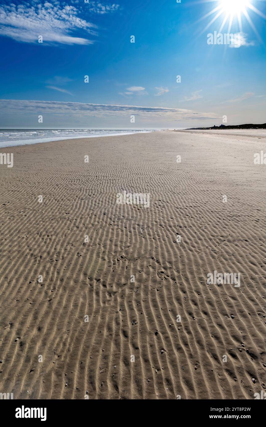 Al mattino sulla spiaggia di Juist, Isole Frisone Orientali, Germania. Foto Stock