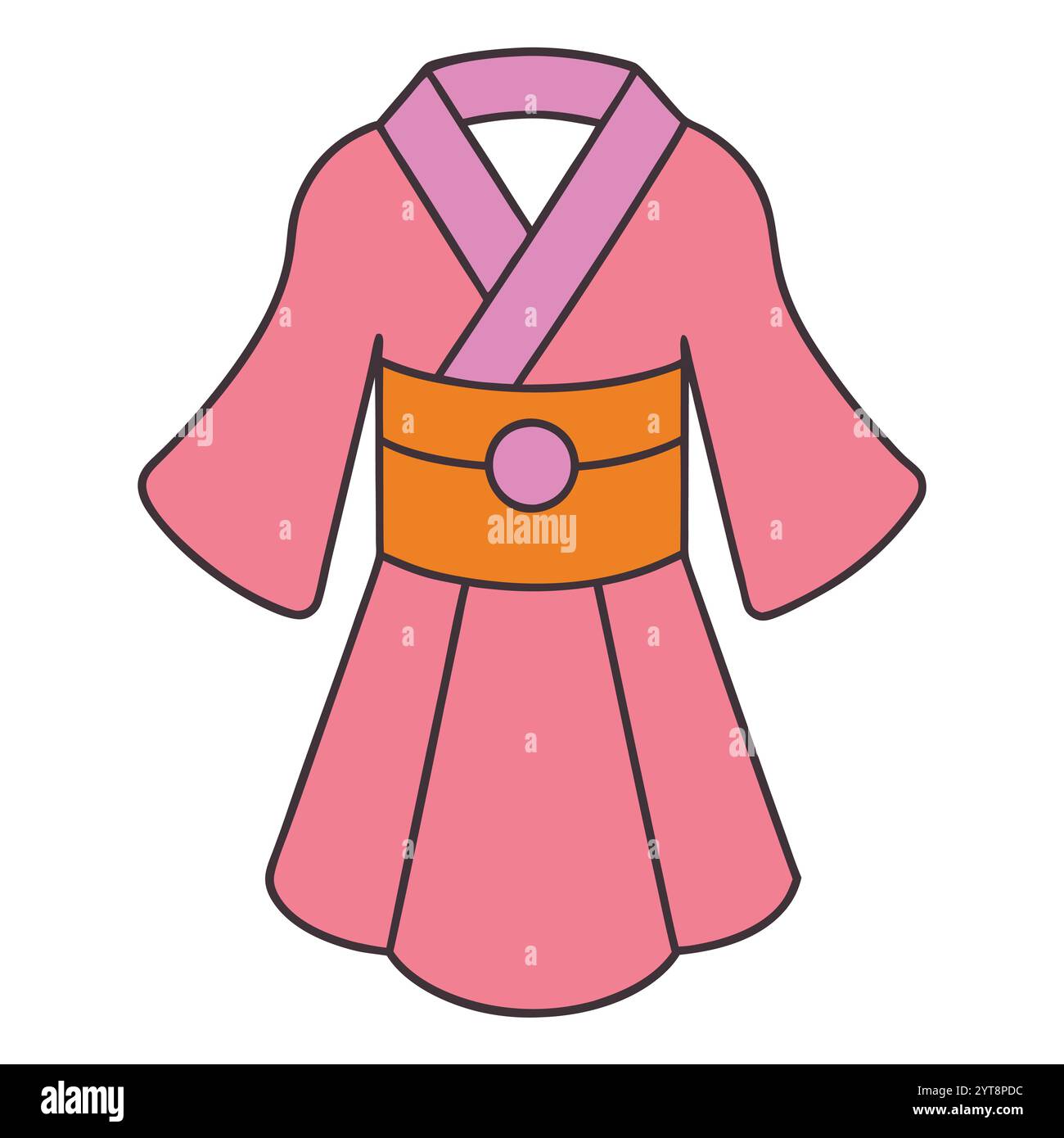 Kimono Fighting Modern Dress Vector Fashion ArtWork Design for Printable Graphics Illustrazione Vettoriale