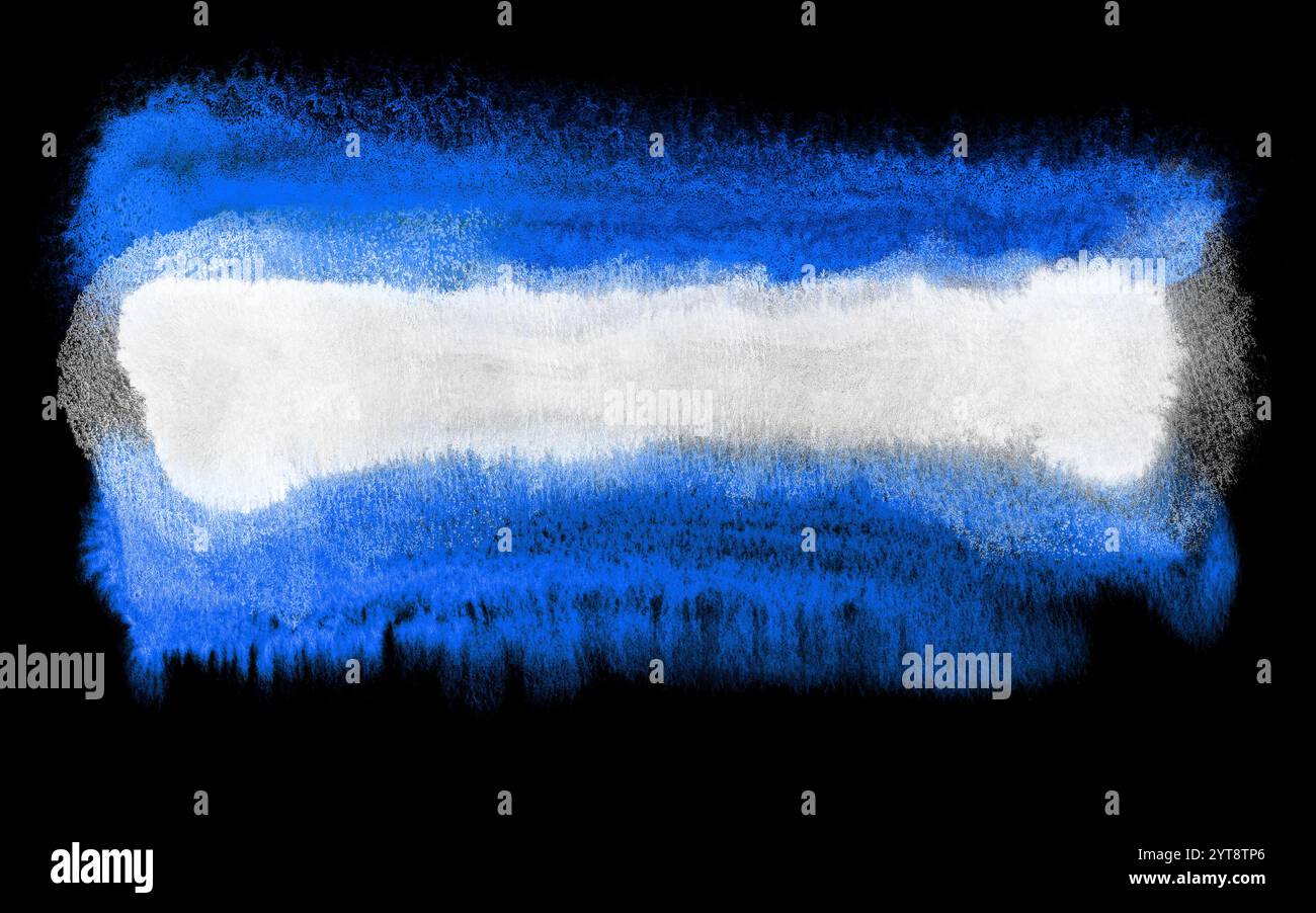 Illustrazione ad acquerello della bandiera di El Salvador Foto Stock