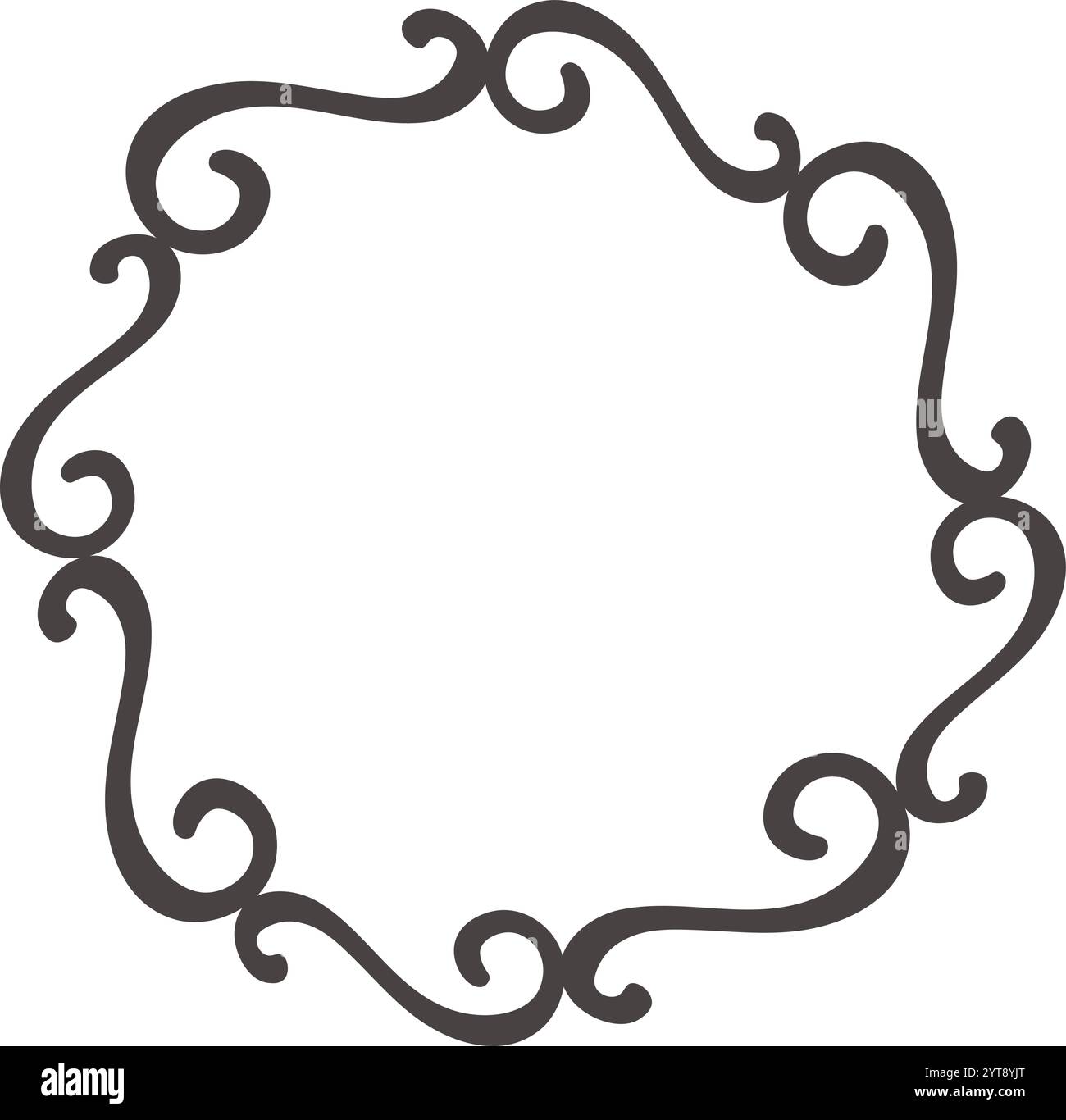 Le eleganti rotelle formano una splendida cornice rotonda, perfetta per aggiungere un tocco di raffinatezza e fascino vintage a qualsiasi progetto di design Illustrazione Vettoriale