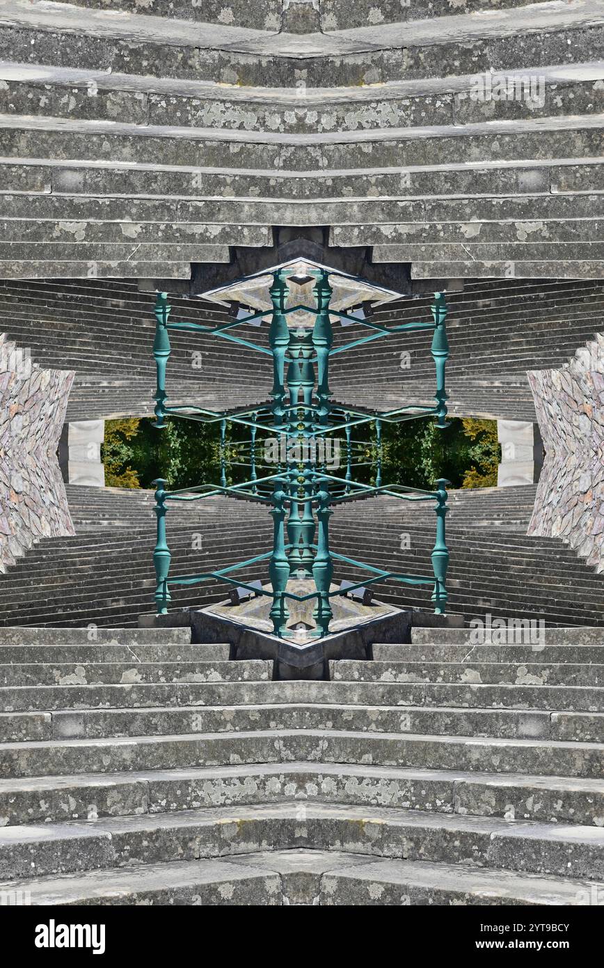 Scala con collage fotografico Foto Stock