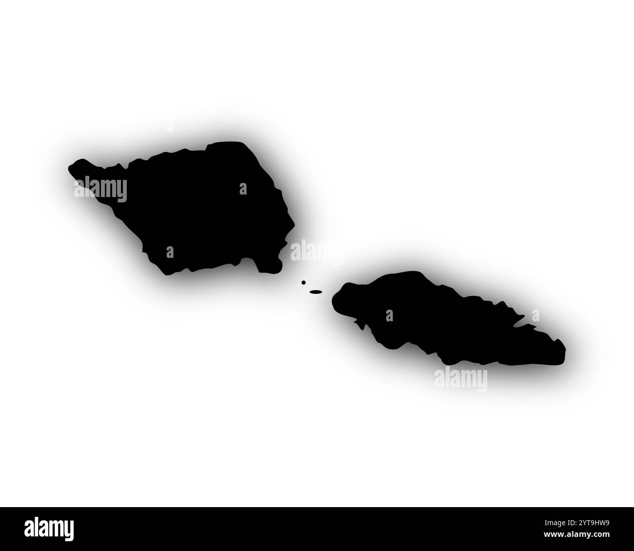 Mappa di Samoa con ombra Foto Stock