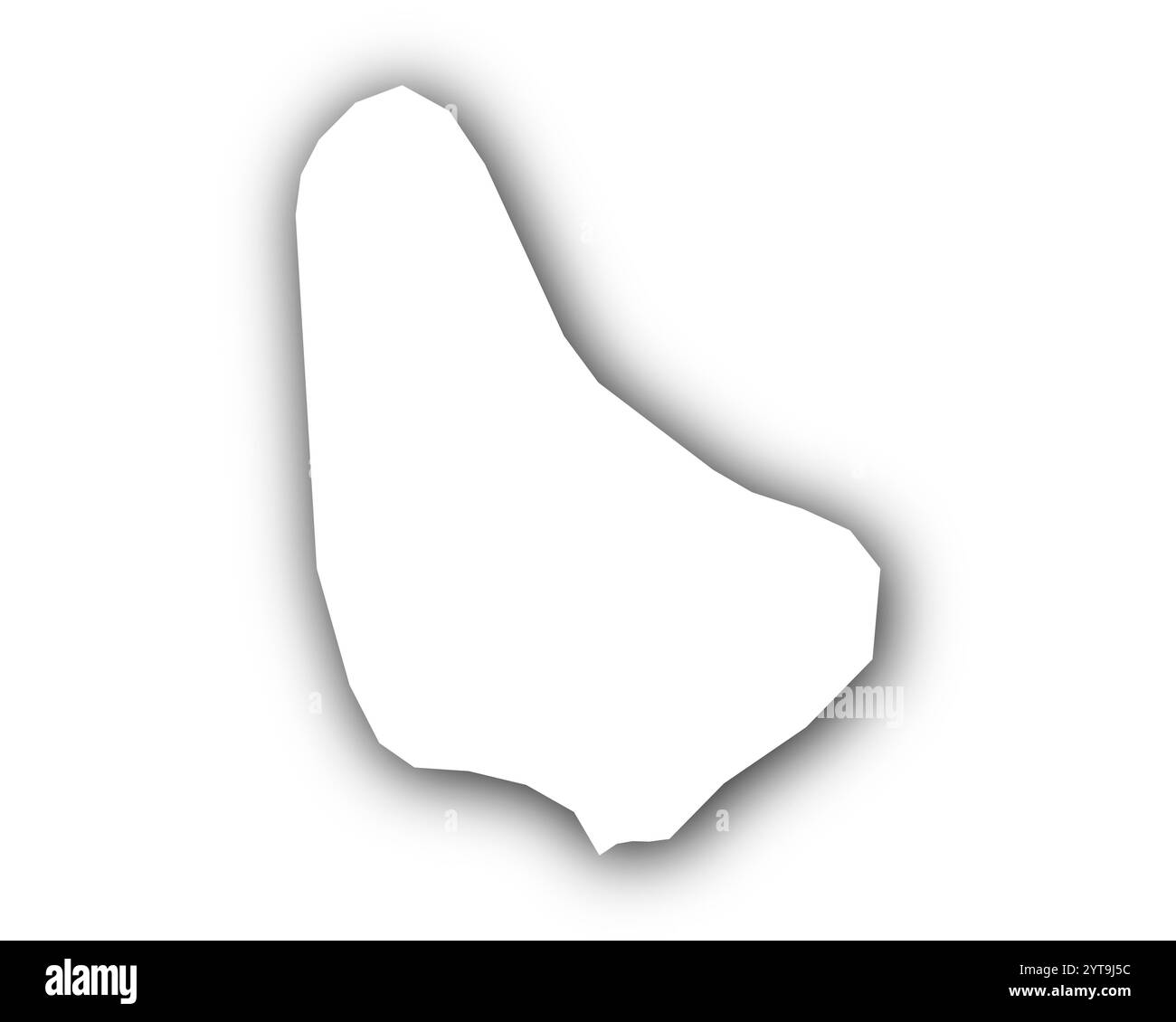 Mappa di Barbados con ombra Foto Stock