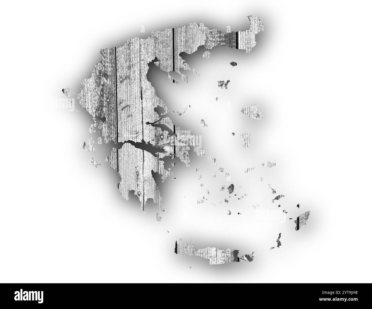 Mappa della Grecia sulla struttura Foto Stock