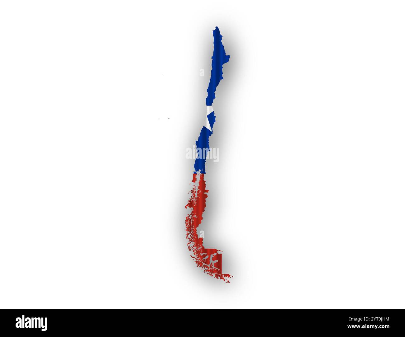 Mappa e Bandiera del Cile su ferro corrugato Foto Stock