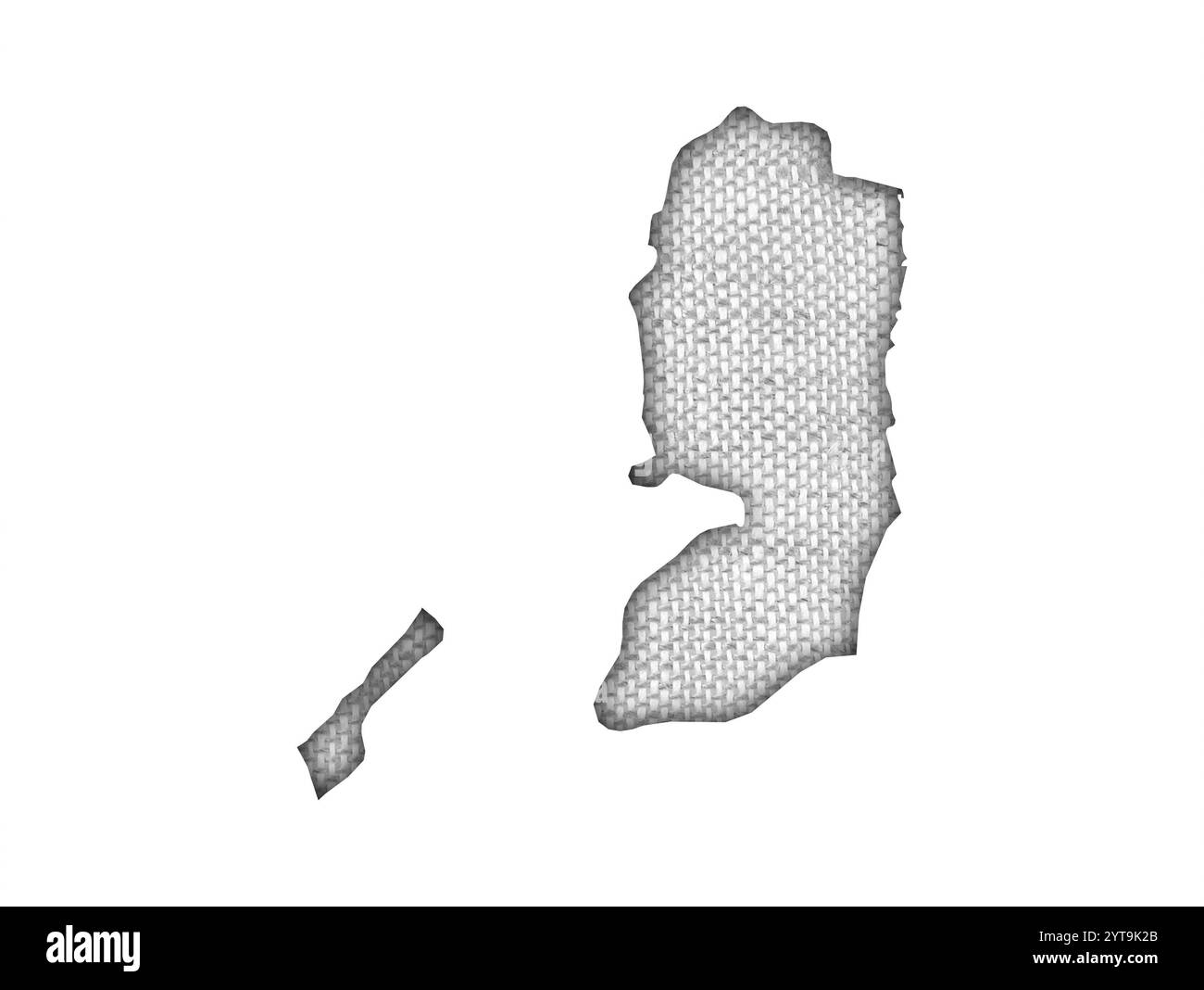 Mappa della Palestina su vecchie lenzuola Foto Stock
