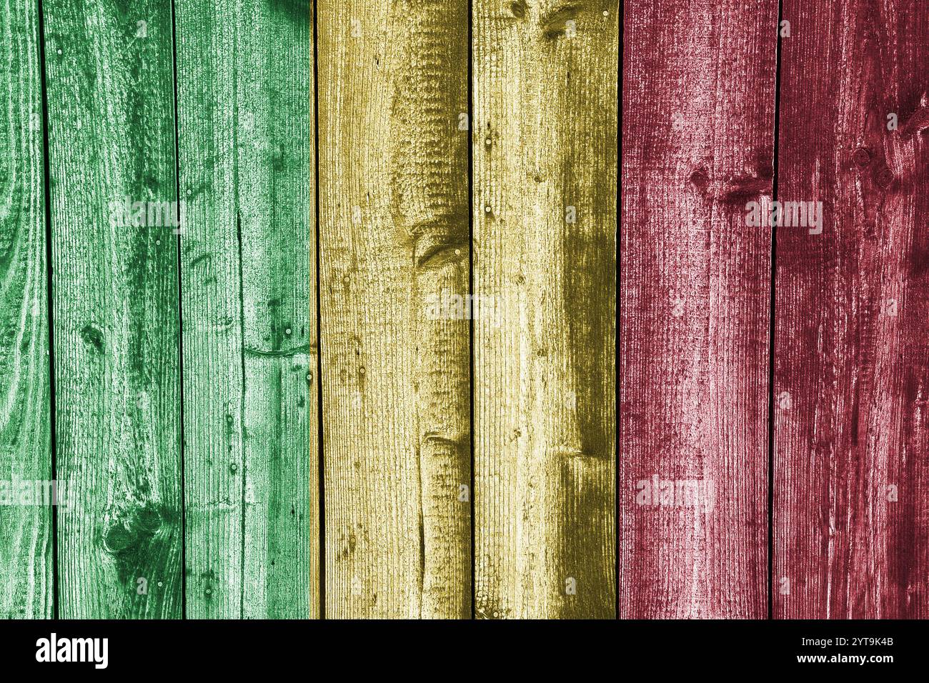 Bandiera del Mali su legno stagionato Foto Stock