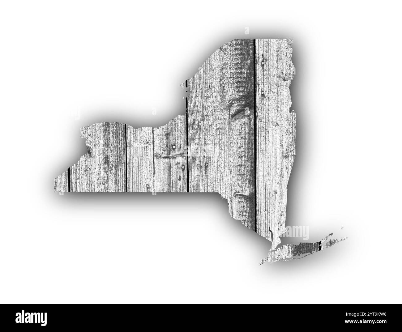 Mappa di New York su legno stagionato Foto Stock