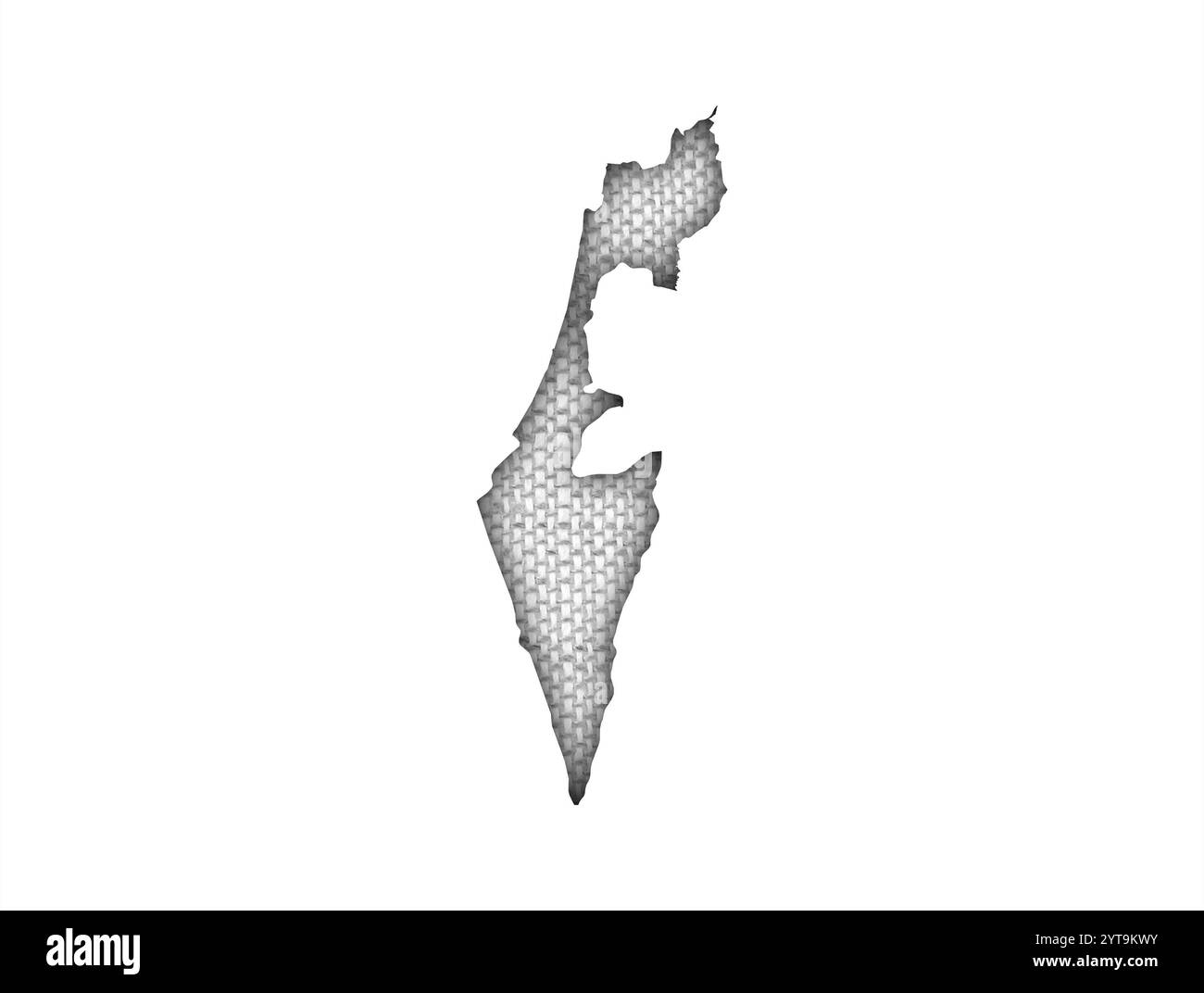 Mappa di Israele su vecchie lenzuola Foto Stock