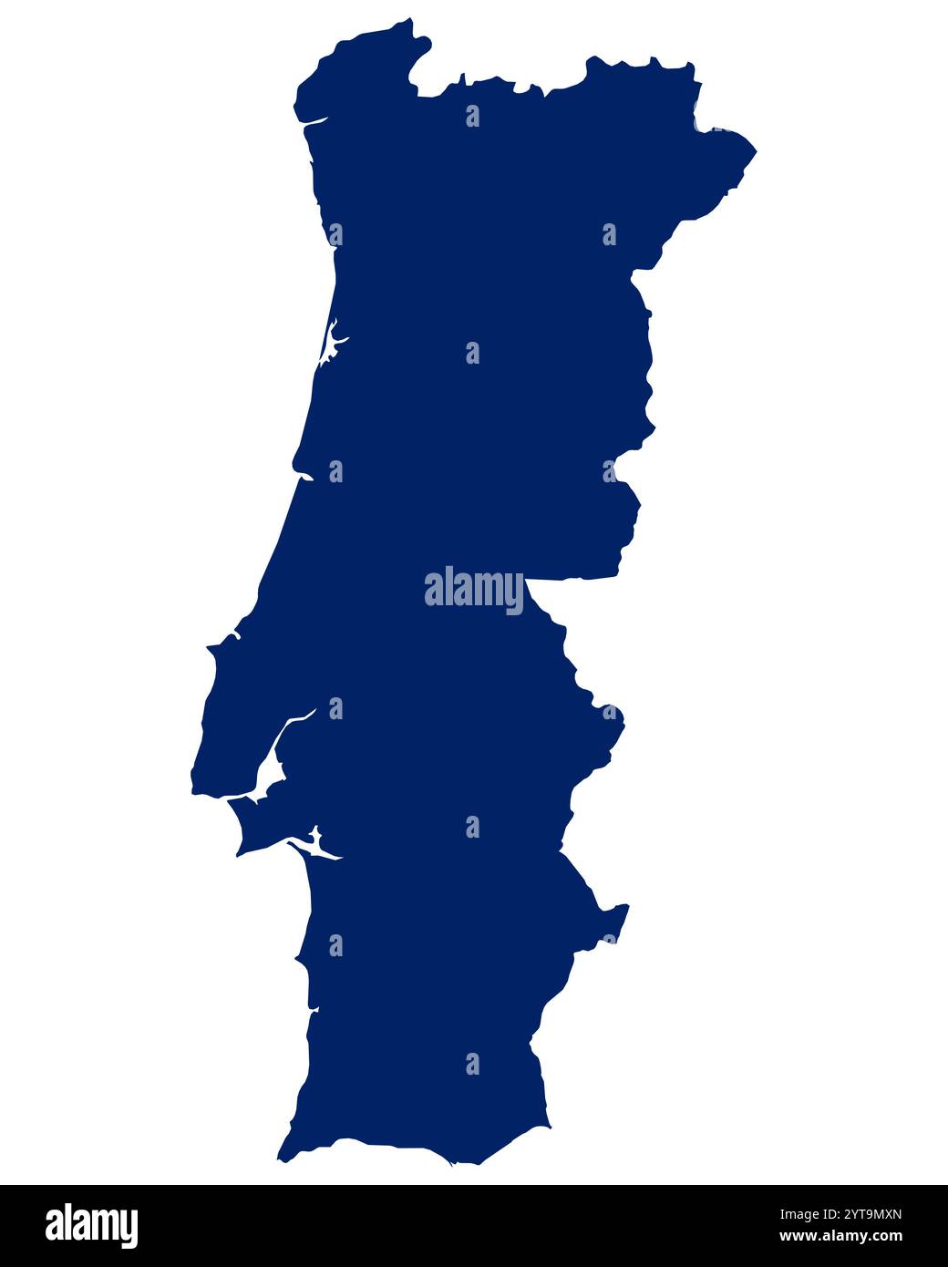 Mappa del Portogallo di colore blu Foto Stock