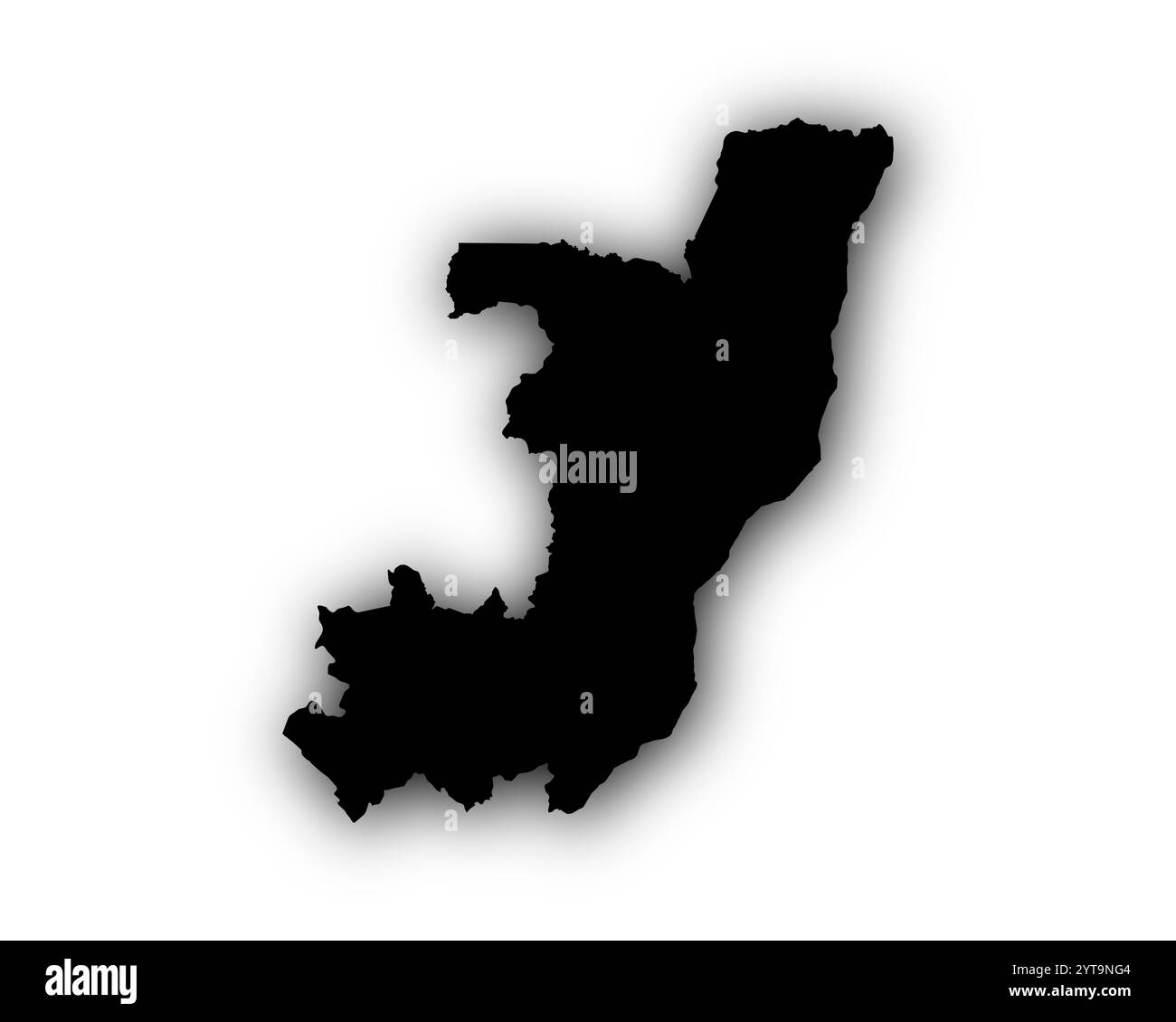 Mappa del Congo con ombre Foto Stock