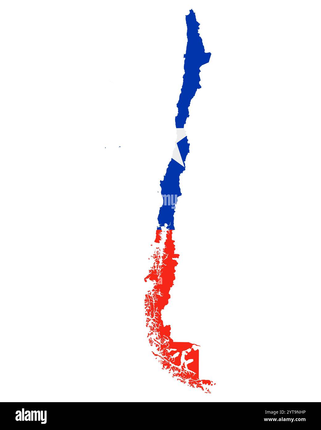Bandiera sulla mappa del Cile Foto Stock