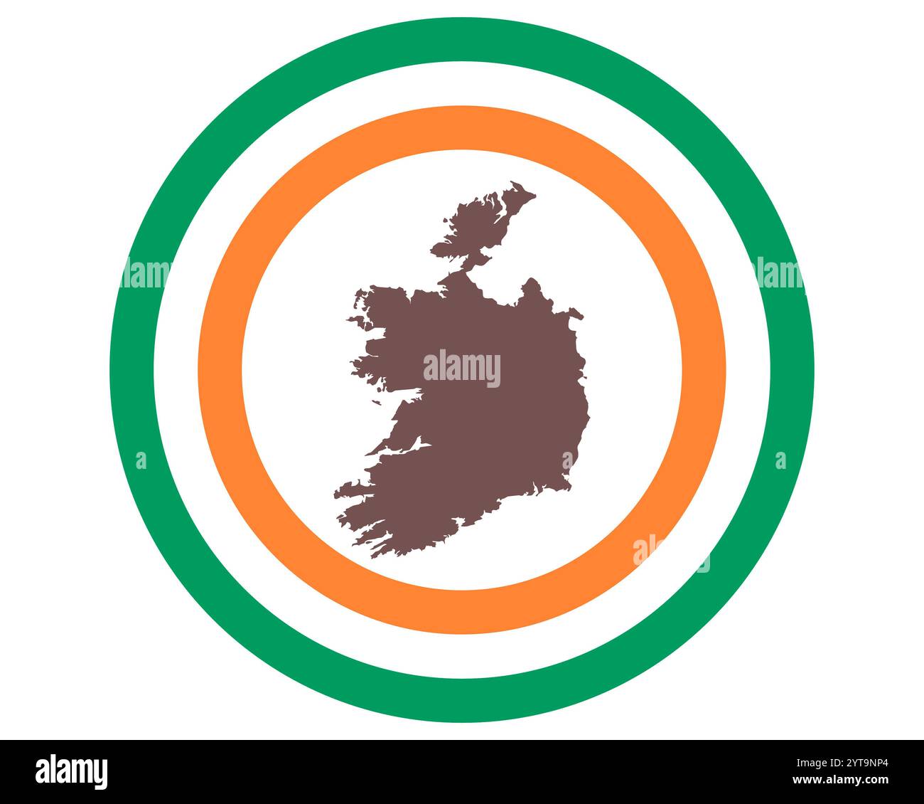 Mappa di Irlanda sullo sfondo con bandiera Foto Stock