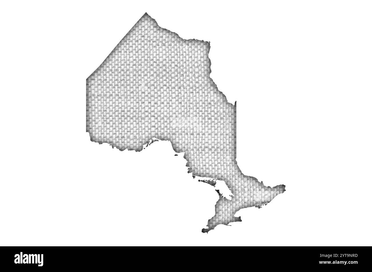 Mappa di Ontario su vecchie lenzuola Foto Stock