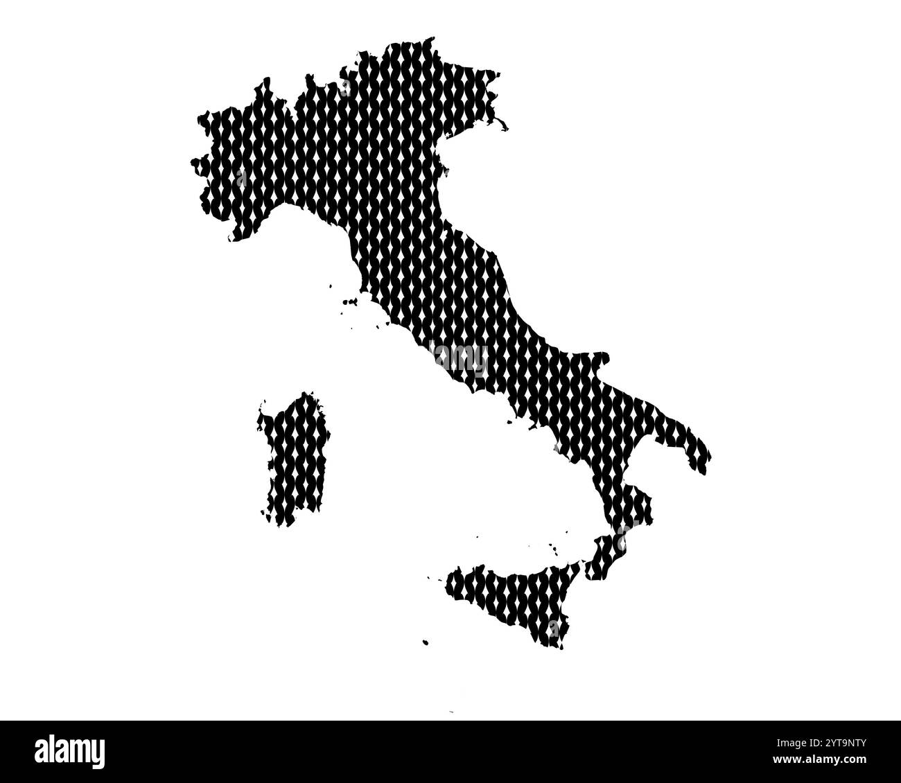 Mappa dell'Italia in maglie di destra Foto Stock