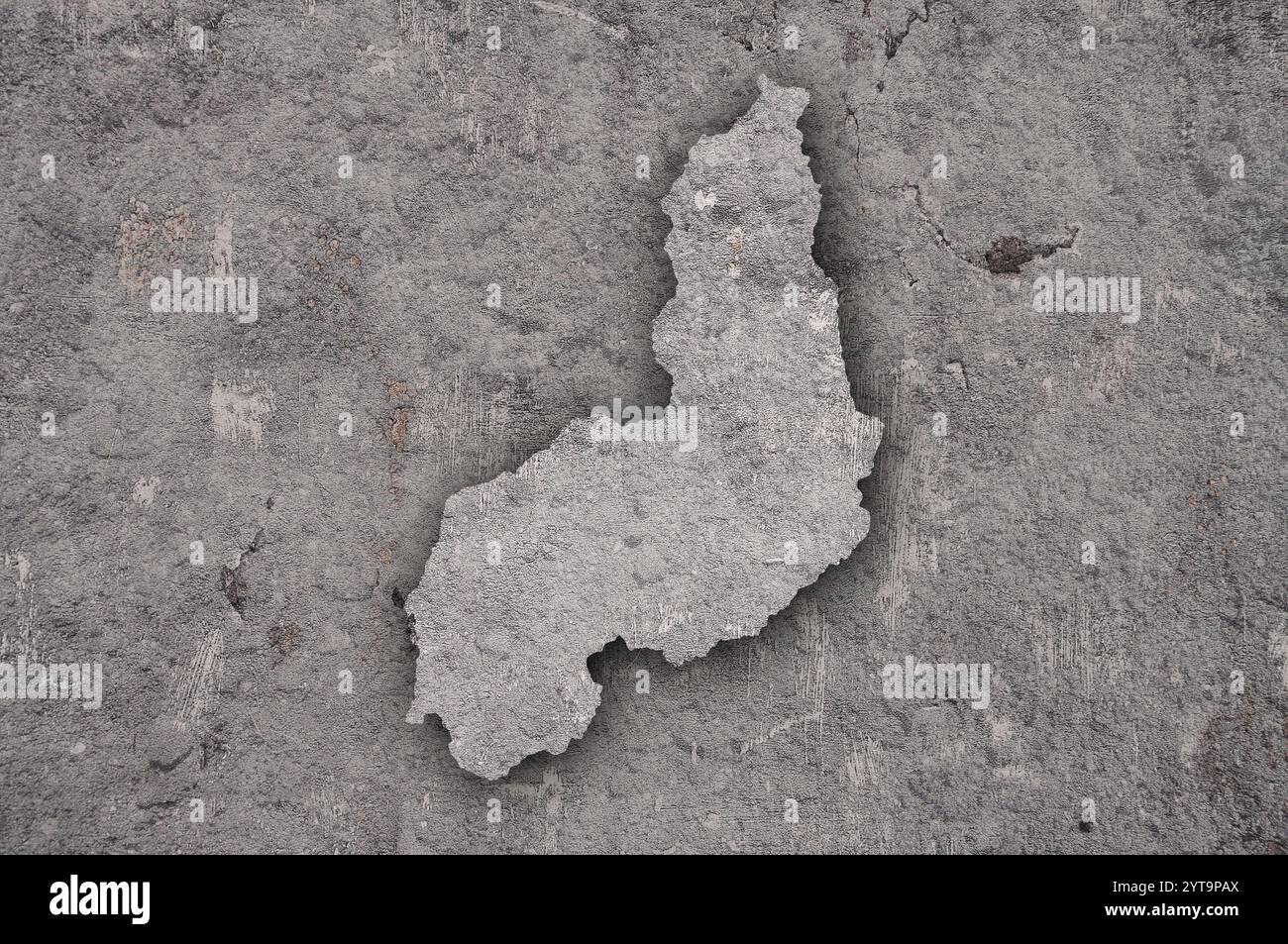 Mappa di Piaui su cemento stagionato Foto Stock