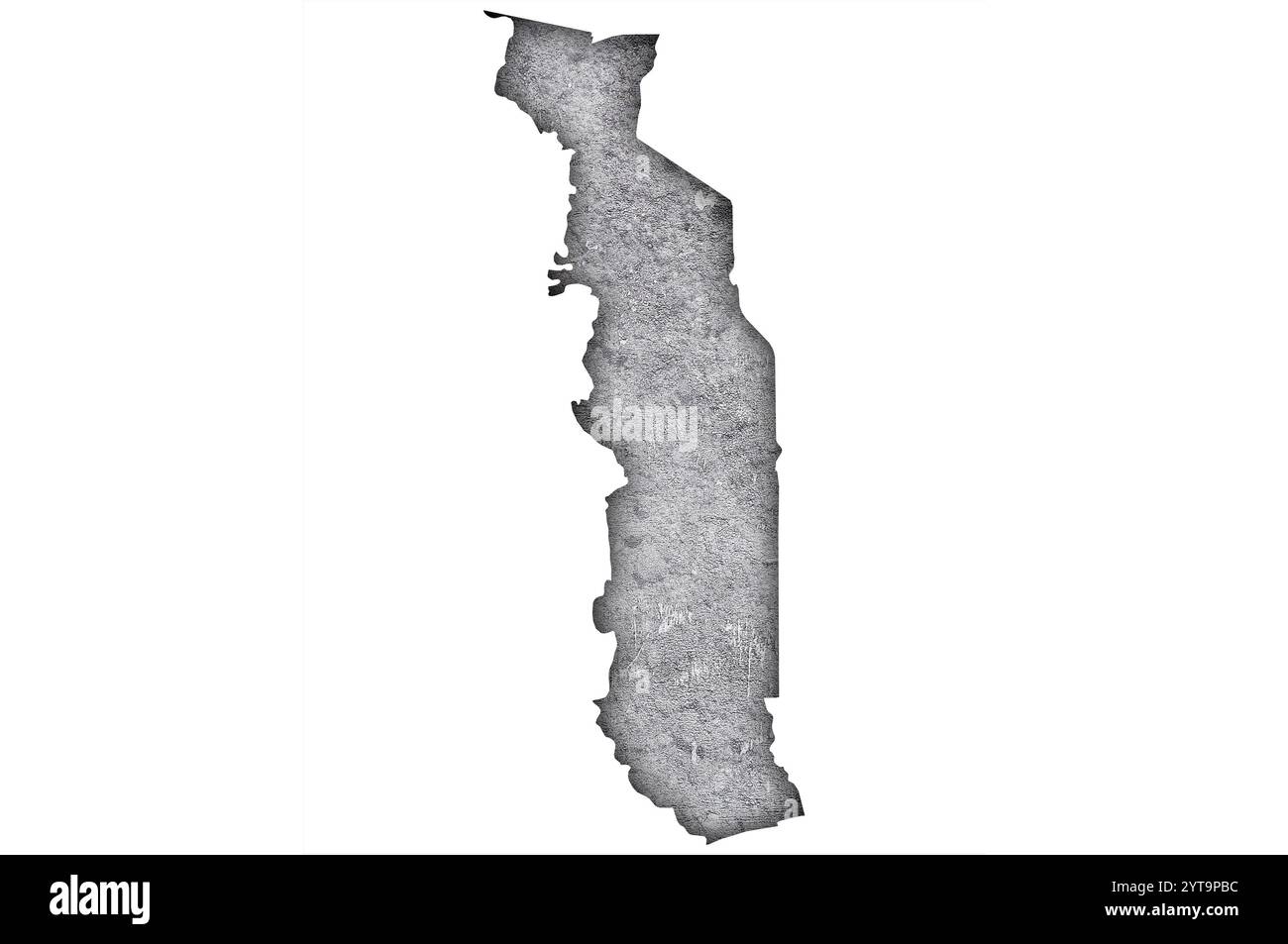 Mappa del Togo su cemento intemperie Foto Stock