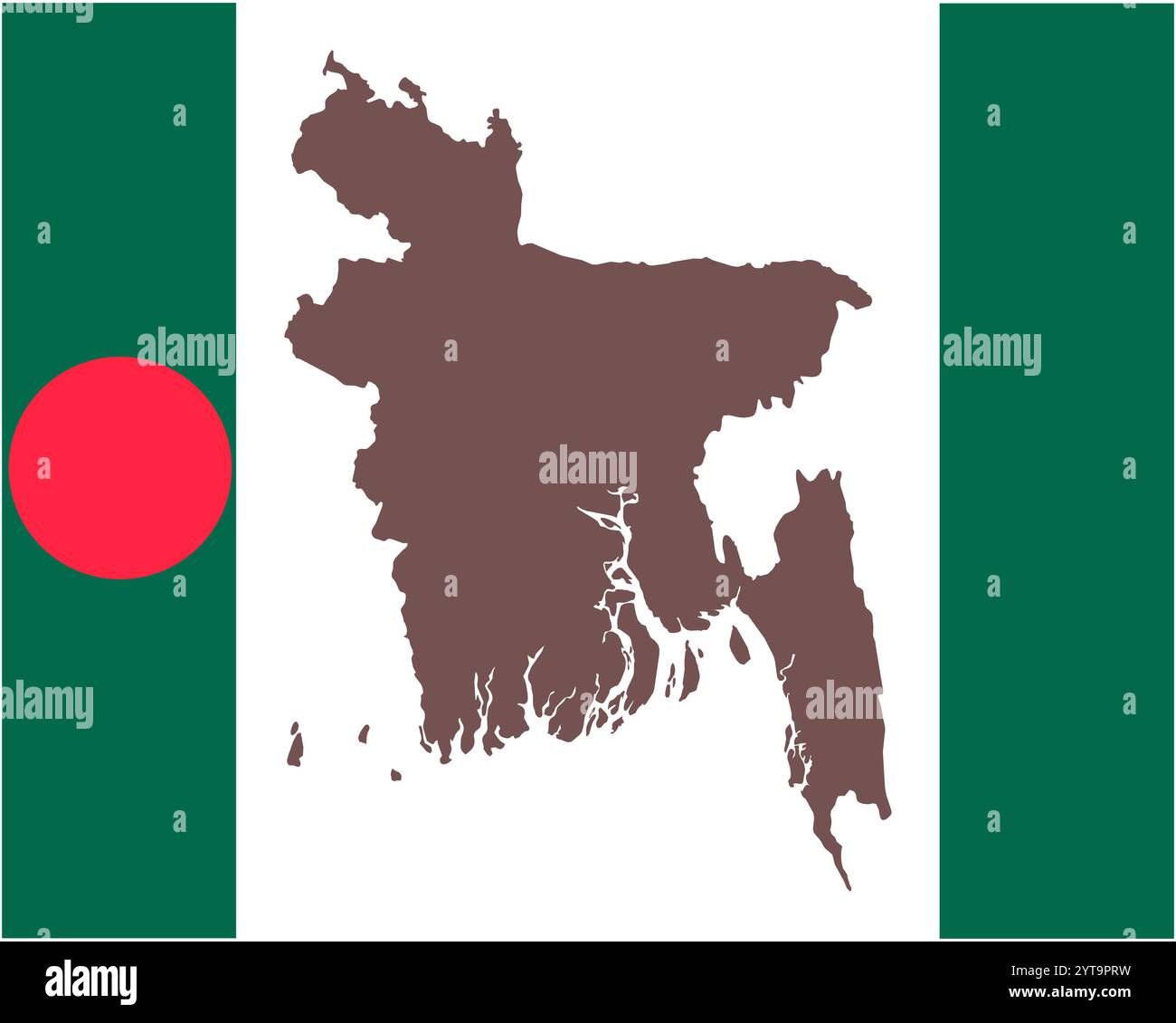 Mappa di Bangladesh sullo sfondo con bandiera Foto Stock