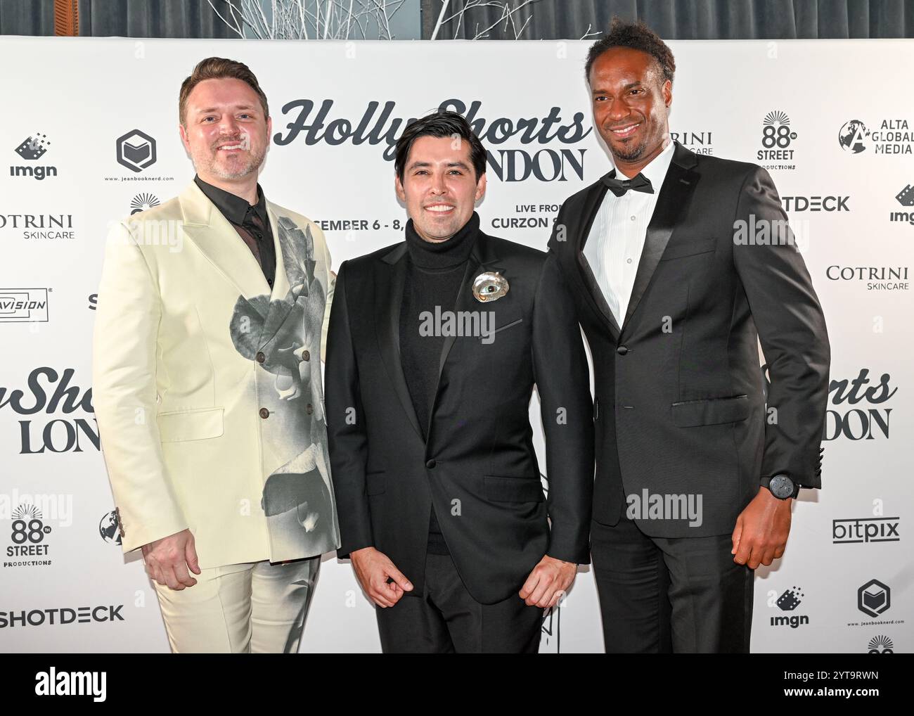 LONDRA, REGNO UNITO. 6 dicembre 2024. Christopher Kelsey, Camilo Triana, Theo Dumont partecipa al LONDON Film Festival 'HollyShorts', che celebra i vincitori e i candidati del British Academy Award alla Beaufort House, Chelsea, Londra, Regno Unito. (Foto di 李世惠/SEE li/Picture Capital) credito: Vedi li/Picture Capital/Alamy Live News Foto Stock