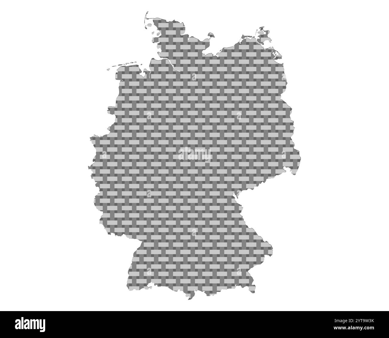 Mappa della Germania su tessuto grossolano Foto Stock