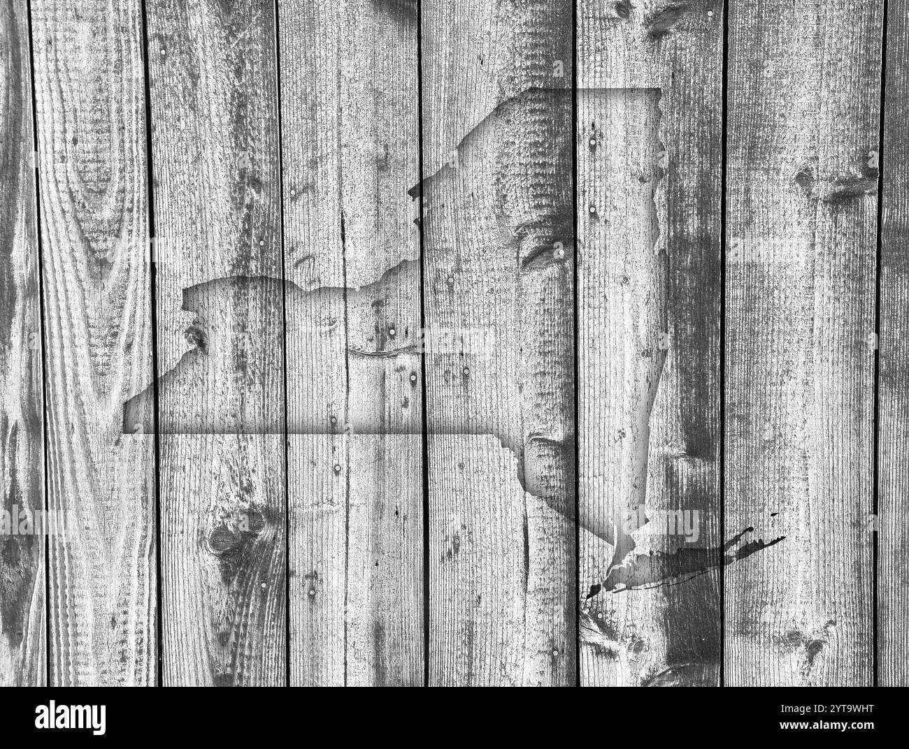 Mappa di New York su legno stagionato Foto Stock