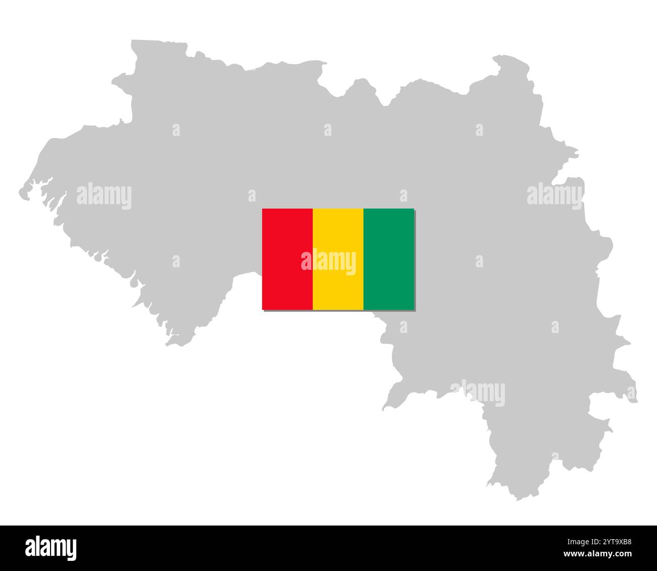 Bandiera e mappa della Guinea Foto Stock