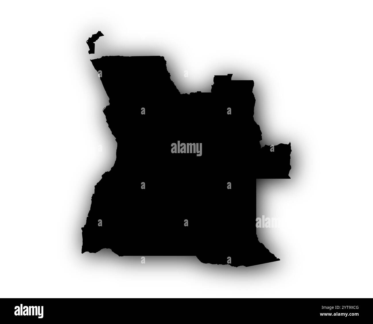 Mappa dell'Angola con ombre Foto Stock