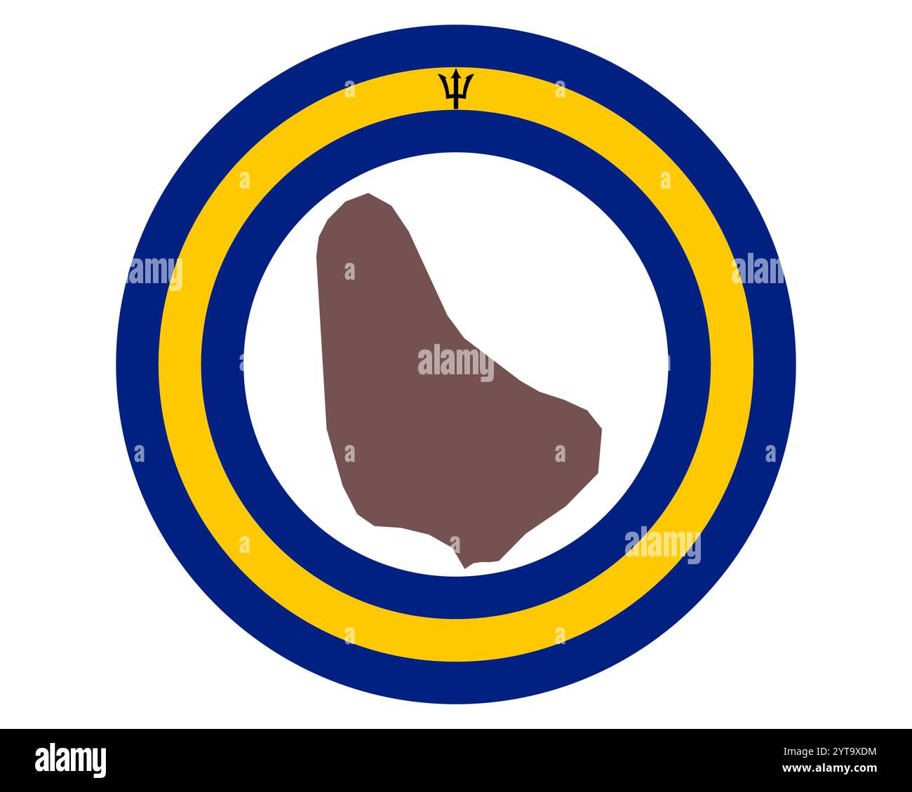 Mappa delle Barbados sullo sfondo con bandiera Foto Stock
