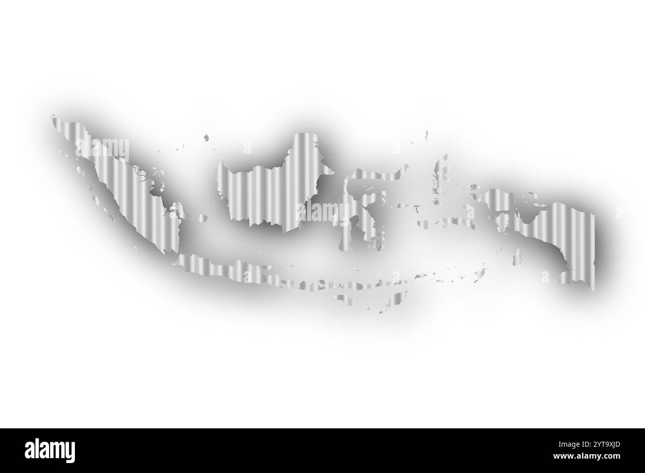 Mappa dell' Indonesia sul ferro corrugato Foto Stock