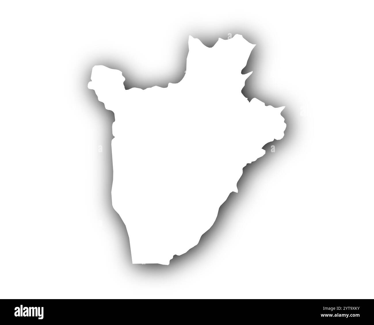 Mappa del Burundi con ombre Foto Stock