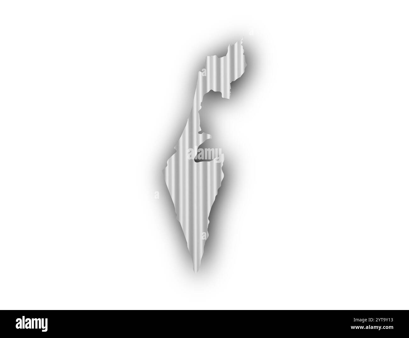 Mappa di Israele sul ferro corrugato Foto Stock