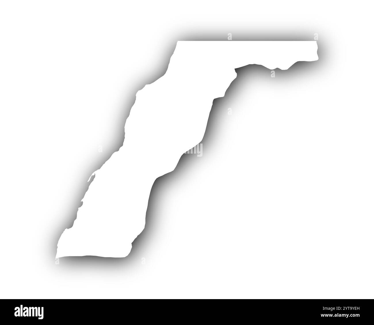 Mappa del Sahara occidentale con ombre Foto Stock