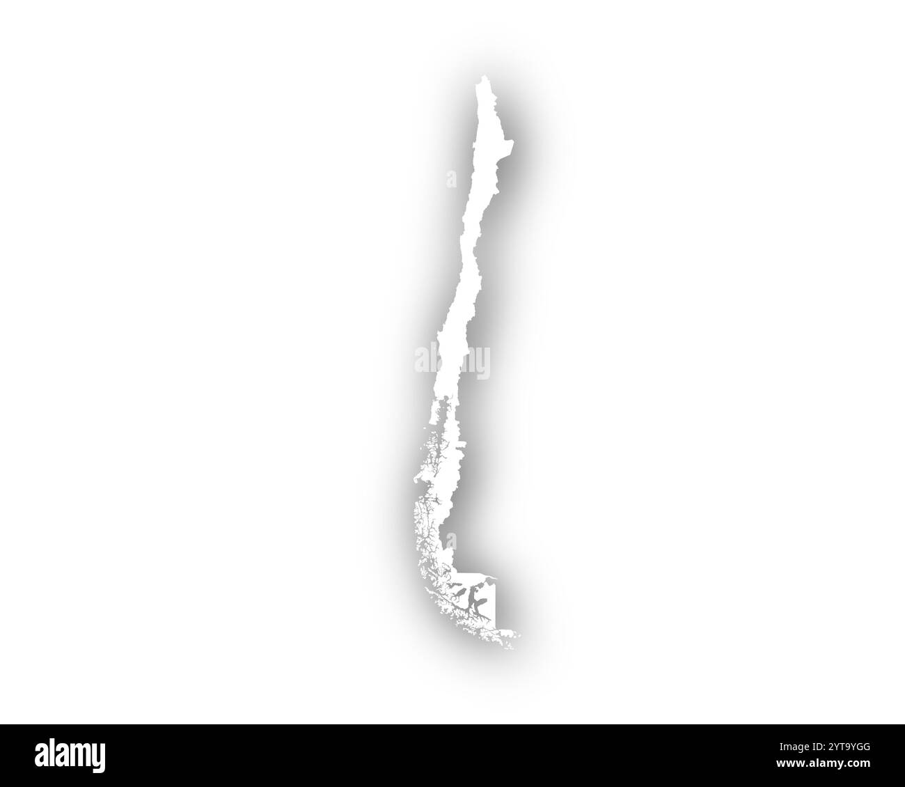 Mappa del Cile con ombre Foto Stock